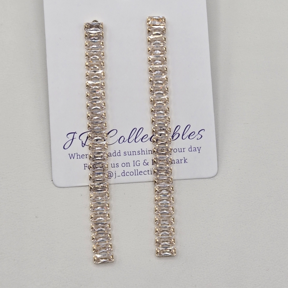 Crystal Statement Earrings Made with Swarovski Crystals Gold Overlay